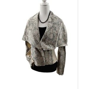 See and Be Seen S Womens Sweater Snake Moto Jacket Pleather Stretch Layer Edgy‎